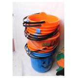 Halloween Decoration Collection with Buckets, Signs, and Tin Box