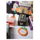 Halloween Decoration Collection with Buckets, Signs, and Tin Box