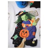 Halloween Decoration Collection with Buckets, Signs, and Tin Box