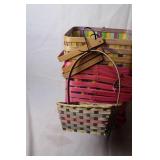 Collection of Colorful Wicker and Plastic Baskets