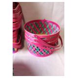 Collection of Colorful Wicker and Plastic Baskets