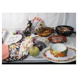 Autumn Decorative Set with Plates, Wreath, and Fall-Themed Decor