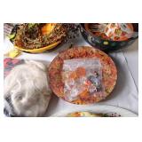 Autumn Decorative Set with Plates, Wreath, and Fall-Themed Decor