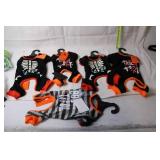 Set of 5 Halloween Dog Costumes with Skeleton Design