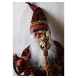 Vintage Santa Claus Figurine with Gold Accents