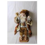 Vintage Santa Claus Figurine with Gold Accents