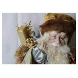 Vintage Santa Claus Figurine with Gold Accents