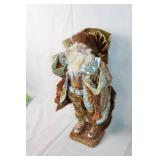 Vintage Santa Claus Figurine with Gold Accents
