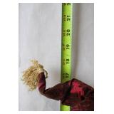 Santa Claus Figurine with Wine Accessories and Fur Trim