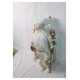 Vintage Christmas Santa Claus Figurine with Gold Accents