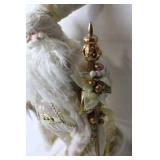 Vintage Christmas Santa Claus Figurine with Gold Accents