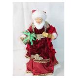 Santa Claus Figurine with Velvet Robes and Gifts