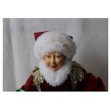 Santa Claus Figurine with Velvet Robes and Gifts