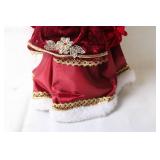 Santa Claus Figurine with Velvet Robes and Gifts