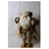 Vintage Santa Claus Figurine in Gold Velvet Costume
