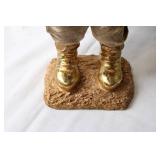 Vintage Santa Claus Figurine in Gold Velvet Costume