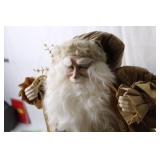 Vintage Santa Claus Figurine in Gold Velvet Costume