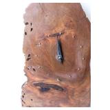 Rustic Wooden Mantle Clock with Natural Bark Finish