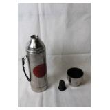 Vintage Silver Stainless Steel Thermos with Cup