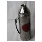 Vintage Silver Stainless Steel Thermos with Cup