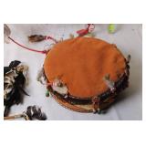 Set of Dream Catchers and Native Hand Drum with Feathers