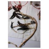 Set of Dream Catchers and Native Hand Drum with Feathers