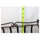 Decorative Wrought Iron and Wicker Basket with Metal Accents