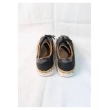 Pair of Black Leather Loafers with Tassel Detail