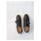 Pair of Black Leather Loafers with Tassel Detail