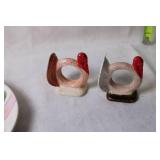 Easter-Themed Ceramic Napkin Rings and Plate