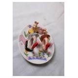 Easter-Themed Ceramic Napkin Rings and Plate