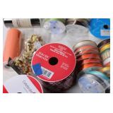 Large Assortment of Craft Ribbons and Tulle in Various Colors and Sizes