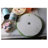 Large Assortment of Craft Ribbons and Tulle in Various Colors and Sizes