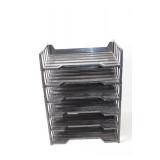 Stackable Black Plastic File Organizers