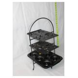 3-Tier Black Metal Baking Rack with Gingerbread and Donut Baking Trays