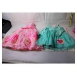 Set of 2 Toddler Dresses: Pink Floral Gingham & Mint Sparkle
