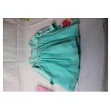 Set of 2 Toddler Dresses: Pink Floral Gingham & Mint Sparkle