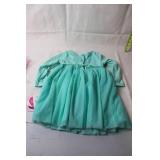 Set of 2 Toddler Dresses: Pink Floral Gingham & Mint Sparkle