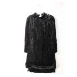 Neal-McClintock Vintage Black Velvet Dress with Rhinestone Buttons