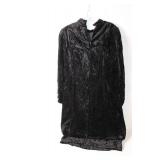 Neal-McClintock Vintage Black Velvet Dress with Rhinestone Buttons