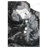Neal-McClintock Vintage Black Velvet Dress with Rhinestone Buttons