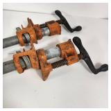 2 Metal Bar Clamps 1" Round 42" Long Great Condition