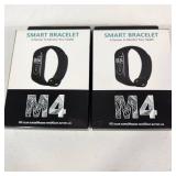Lot Of Two New Black Smart Bracelets M4 HD Color Screen 45 Day Battery Life