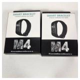 Lot Of Two New Black Smart Bracelets M4 HD Color Screen 45 Day Battery Life