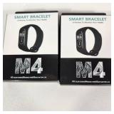 Lot Of Two New Black Smart Bracelets M4 HD Color Screen 45 Day Battery Life