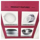 New Open Box Finedine Stainless Steel Mixing Bowls 8 Piece Set Bowls And Airtight Lids Rubber Bottoms