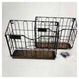 New Open Box Lot Of Two Wall File Organizer Hanging File Organizer Wooden Wall File Holder Wall Mounted File Holder With Label And S Shaped Hook