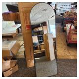 New Open Box Full Length Mirror Black Boarder 63 1/2" Tall Can Hang Or Has Stand