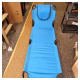 New Open Box Royal Blue Outdoor Furniture That Functions As Both A Cot And Lounge Chair