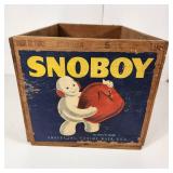 Vintage SNOBOY Wooden Crate 19.5" X 12" Great Condition